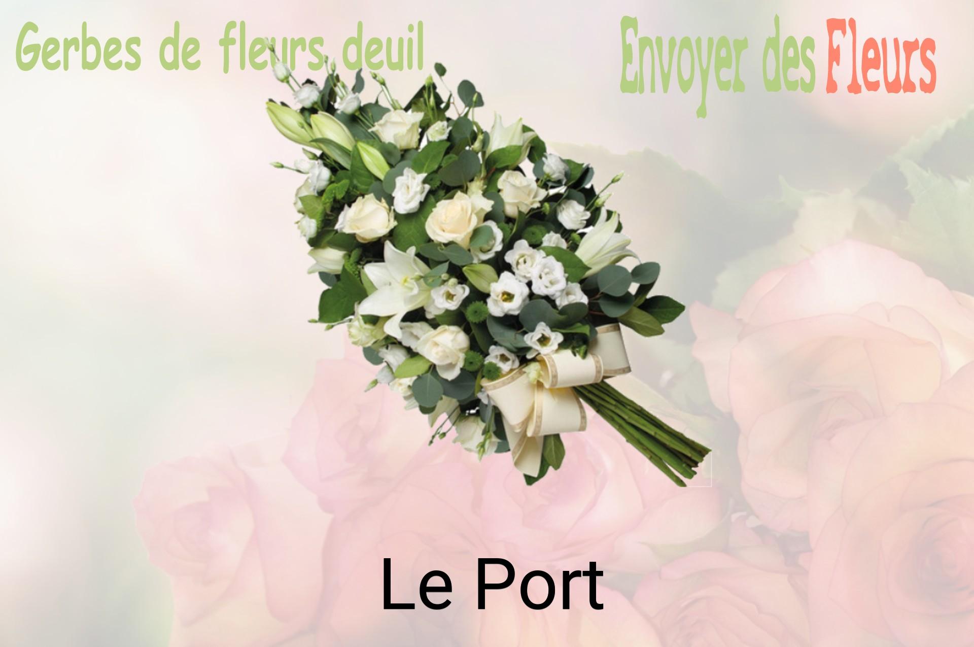 Gerbe de fleurs de deuil livrée à Le Port